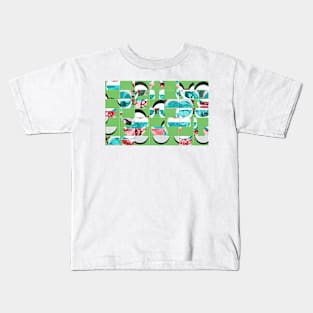 Mid Century Marbled Circles Squared Kids T-Shirt